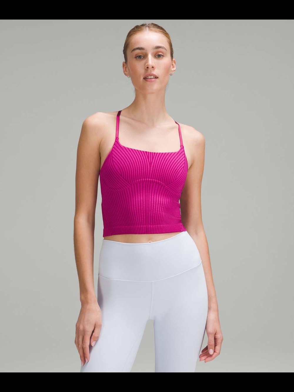 Lululemon Strappy Seamless Yoga Shelf Tank Top Wild Berry / Sonic Pink